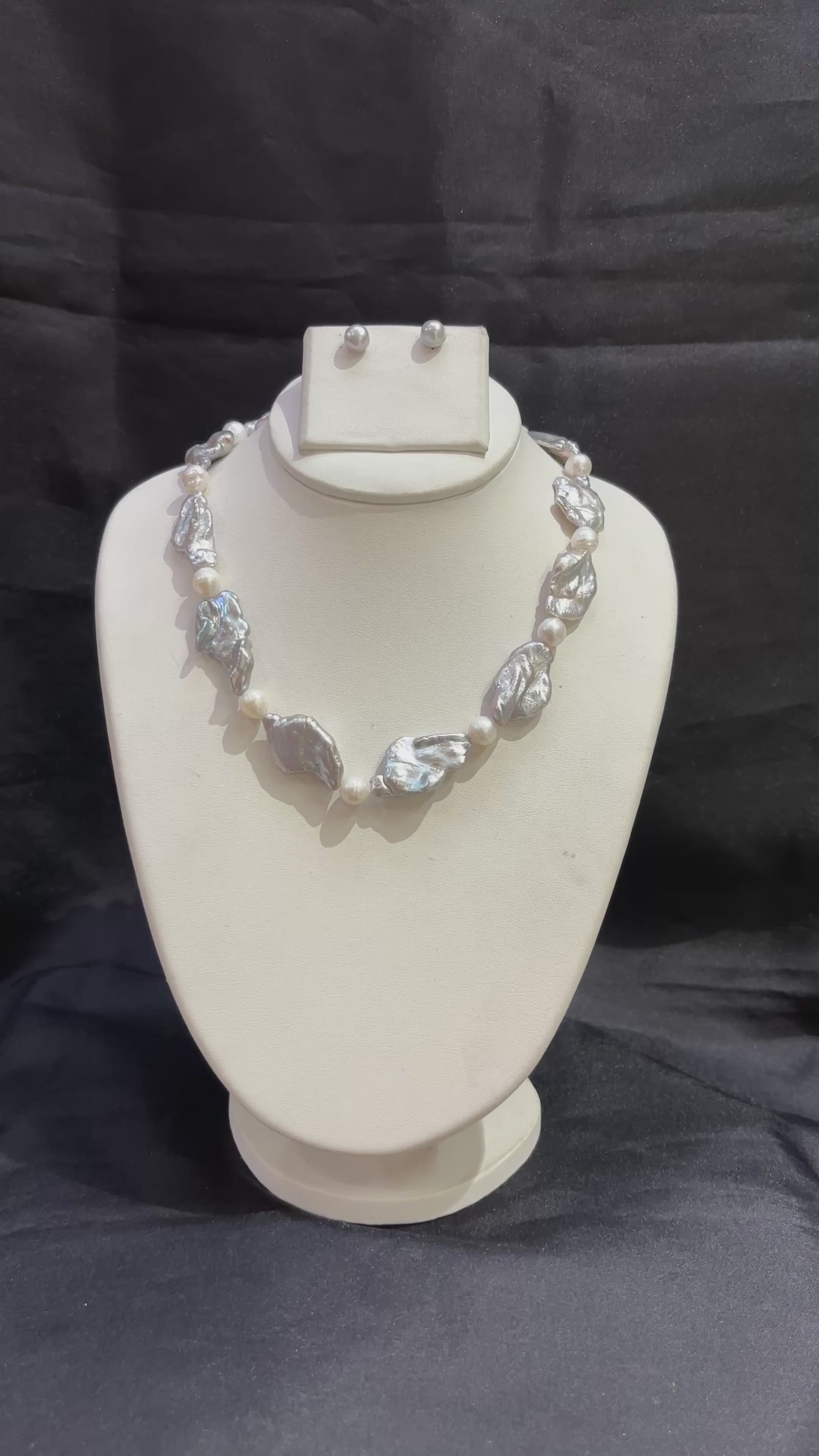 Baroque Pearl Statement Necklace Set – Code 50066