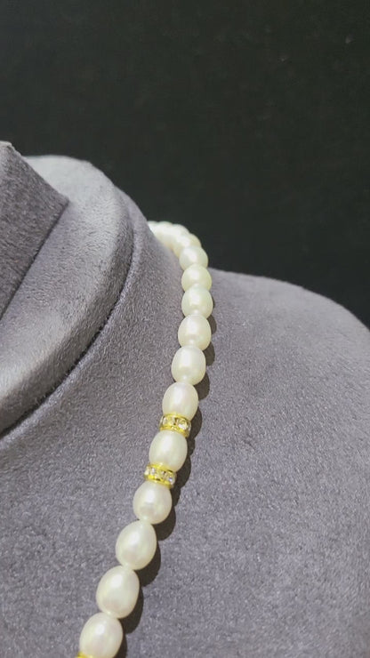 Evergreen White Pearl Single Layer Set | Classic Real Pearl Necklace