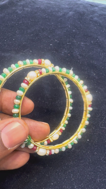 Multi colour pearl bangle