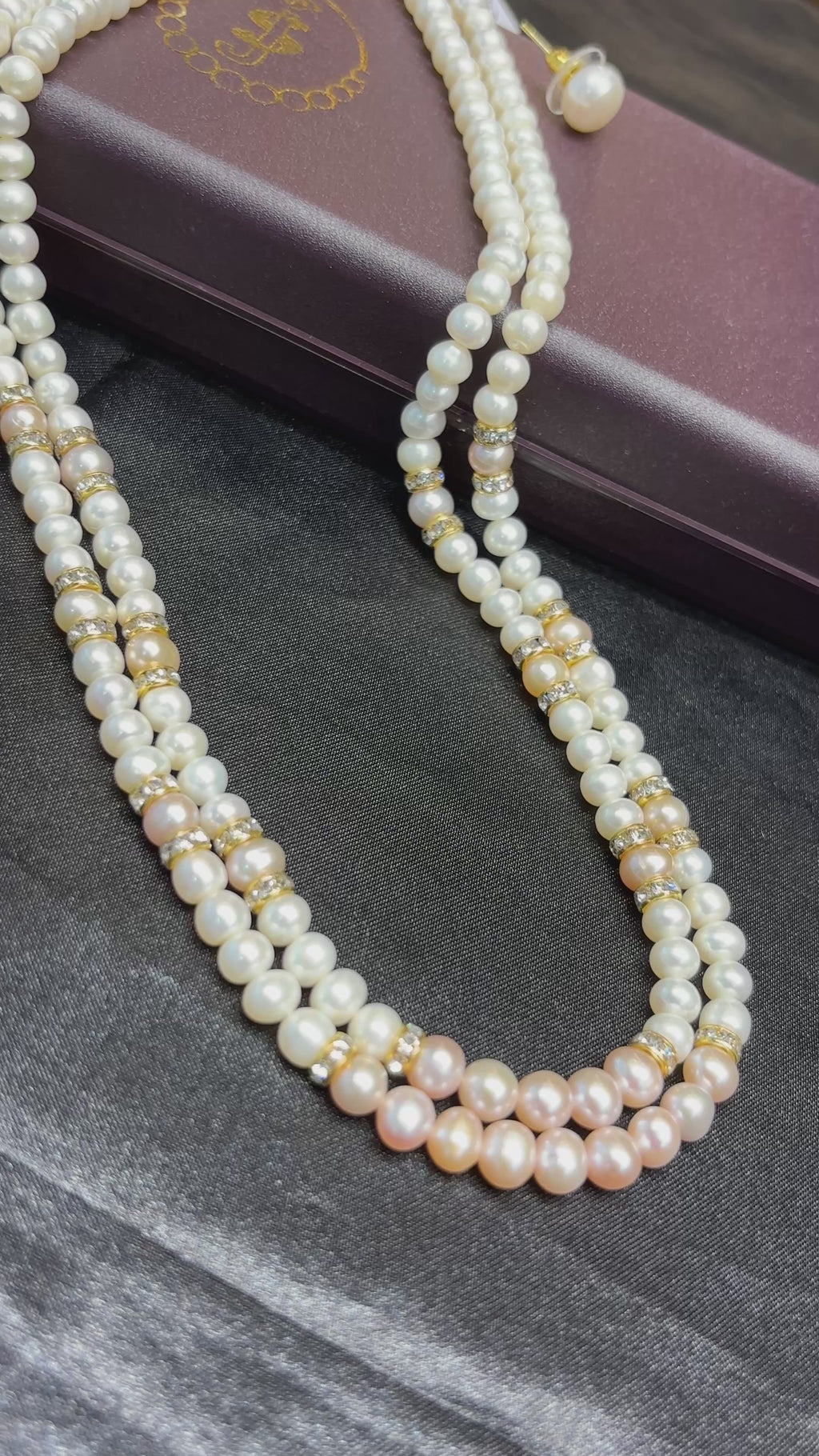 2 Layer Freshwater Rainbow Pearl Necklace Set