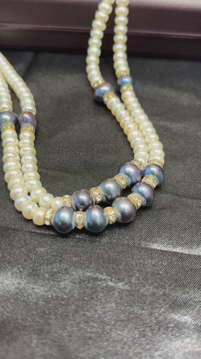Premium Freshwater Pearl Necklace with Black Pearls