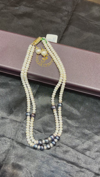 Premium Freshwater Pearl Necklace with Black Pearls