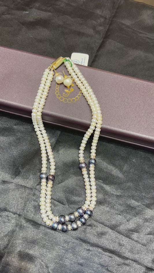Premium Freshwater Pearl Necklace with Black Pearls