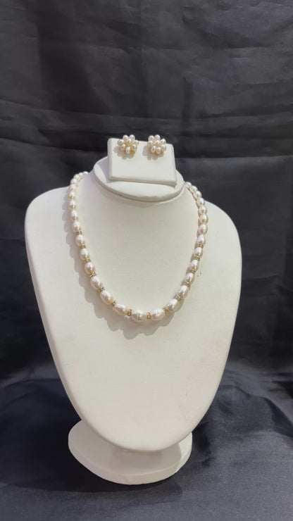 Elegant Freshwater Pearl Necklace Set – Code 50061