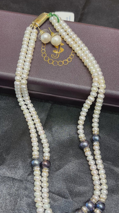 Premium Freshwater Pearl Necklace with Black Pearls