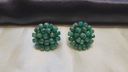 Emerald Green Beads Earrings