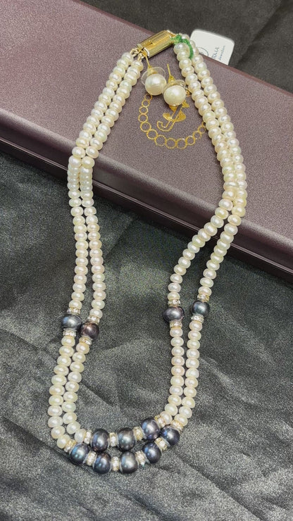 Premium Freshwater Pearl Necklace with Black Pearls