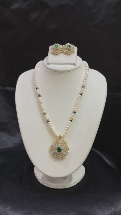 Freshwater Pearl Pendant Necklace Set – Code 50002