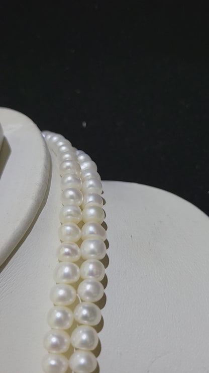 Premium Long Mala Real Pearls Necklace | White Pearls only