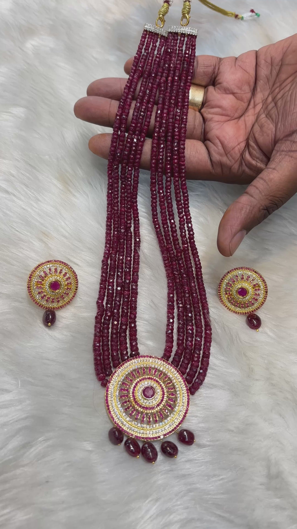 Ruby Long Haar with Earrings
